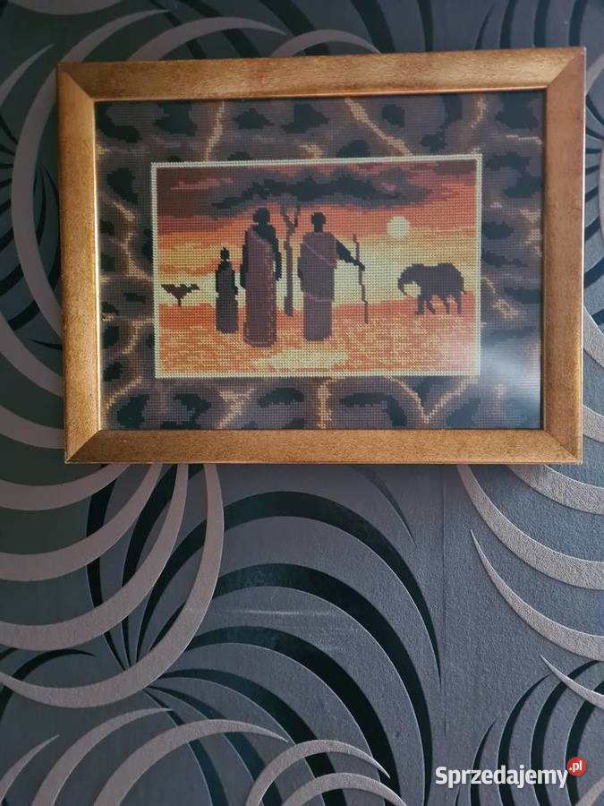 Ręcznie wyszywany obraz Afryka