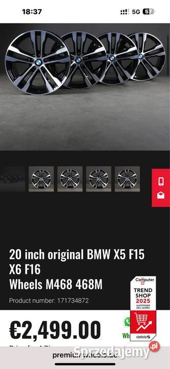 Bmw 20 10J oryginał X5 X6 X4 20 podlaskie Białystok