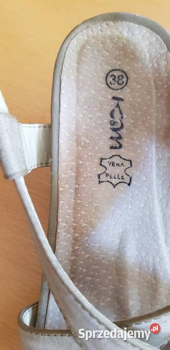 Koturny sandały skórzane beżowe nude kobiece Kielce sprzedam