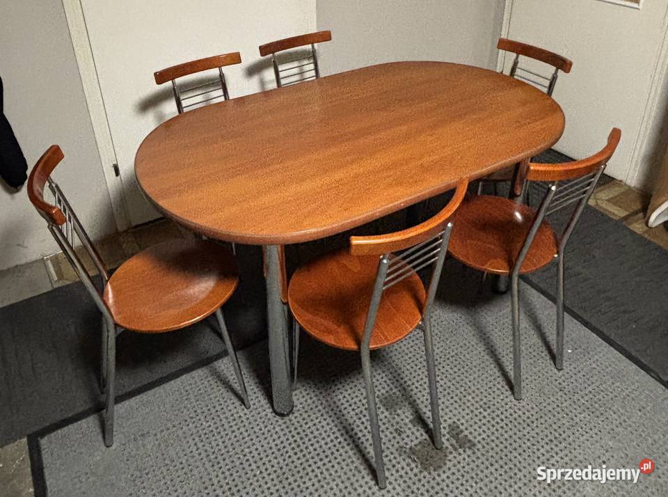 Stół 6 krzeseł 75cm Tokarnia