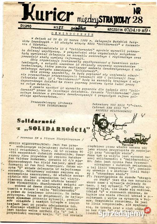 Kurier Międzystrajkowy 28 Pismo NSZZ Solidarność Szczecin sprzedam