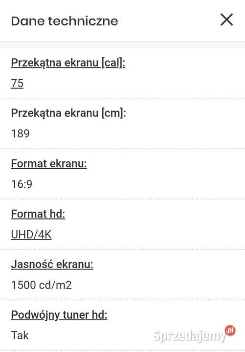 Telewizor Samsung 75 Samsung Telewizory