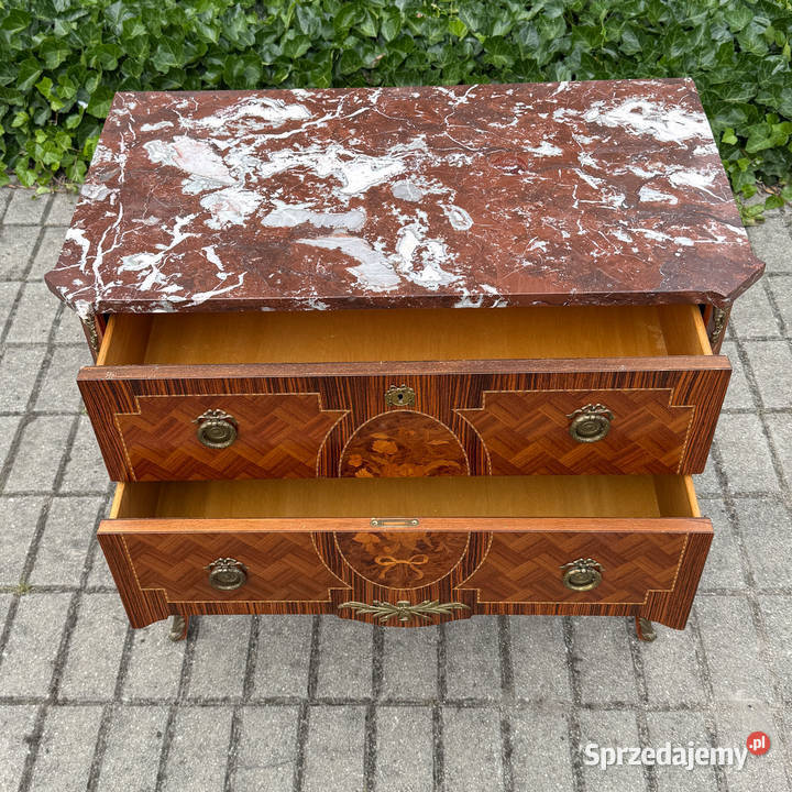 ARTexpert Klasyczna komoda Ludwik marmurowy blat Antyki, Sztuka, Kolekcje Dobrzany sprzedam