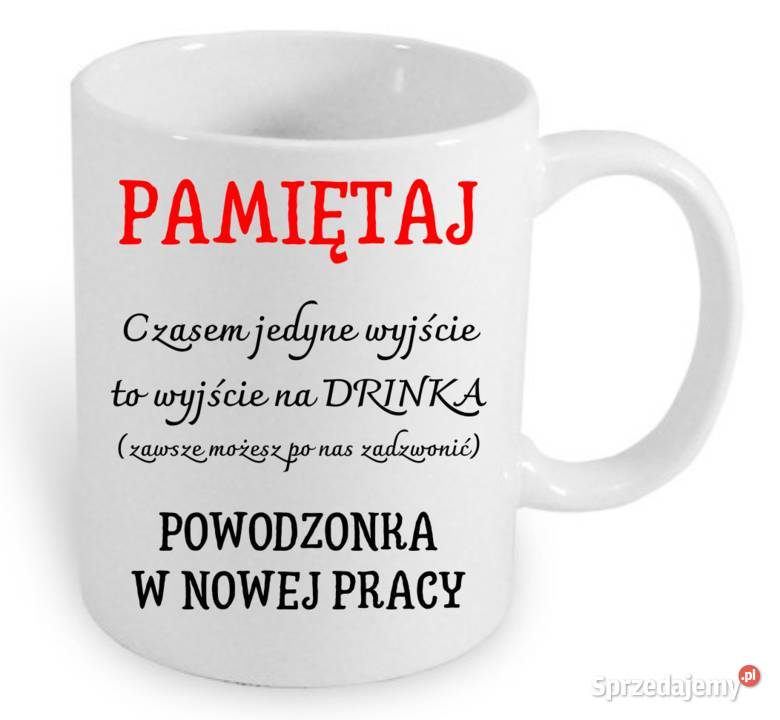 Kubek prezent kolegi koleżanki na pożegnanie z Warszawa