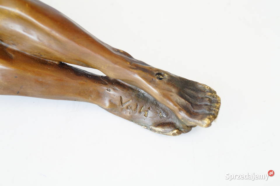 Figura z brązu pasyjka JEZUS CHRYSTUS piękna Antyki Gizałki sprzedam