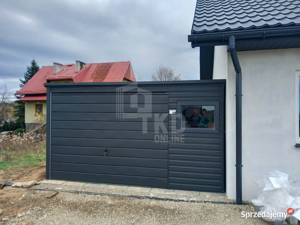 Garaż Blaszany 4x7 Brama 2x okno Antracyt TKD110 Włocławek