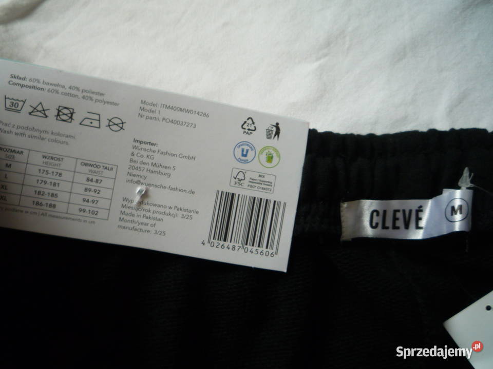 Nowe Cleve M Szorty męskie Czarne Krótkie czarny Odzież i bielizna męska zachodniopomorskie