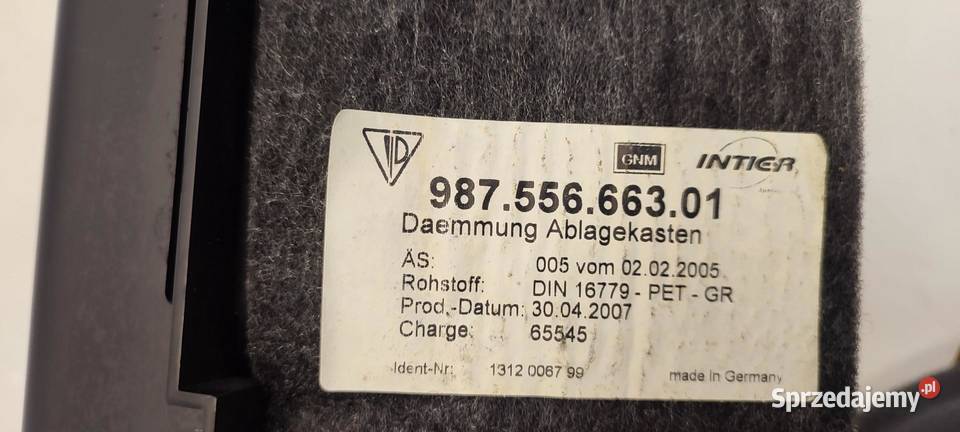 PORSCHE CAYMAN S 987 SCHOWEK BAGAŻNIKA PRAWY osobowe dolnośląskie