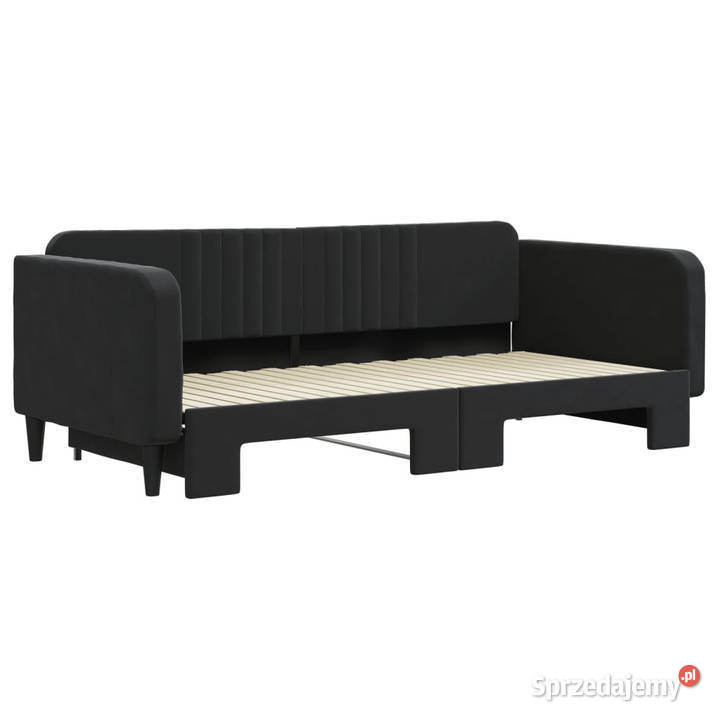 Sofa rozsuwana czarna aksamit 100x200 WM3197074 Dom i Ogród Warszawa sprzedam