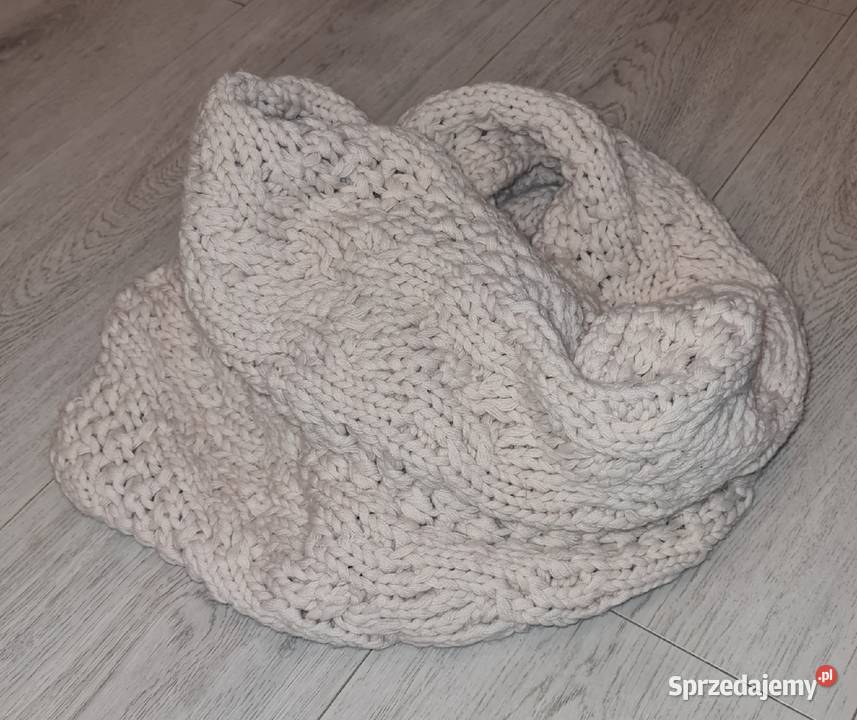 Szalik wełniany komin damski kremowy łódzkie Łódź sprzedam