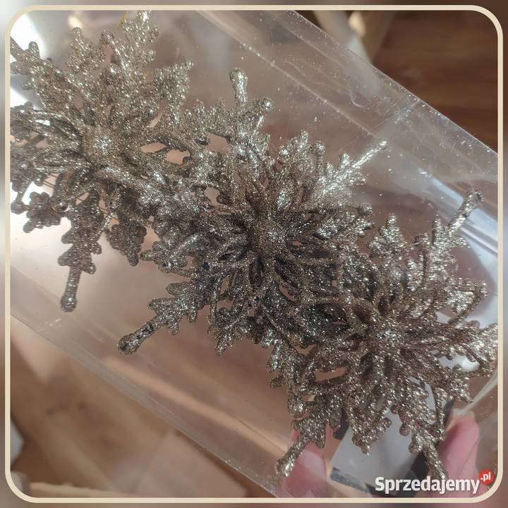 Bombki sople sopelki duże złote białe Boże Narodzenie