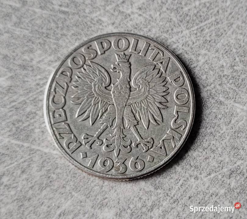 142 POLSKA II RP srebro 2 Złote 1936 r Żaglowiec łódzkie
