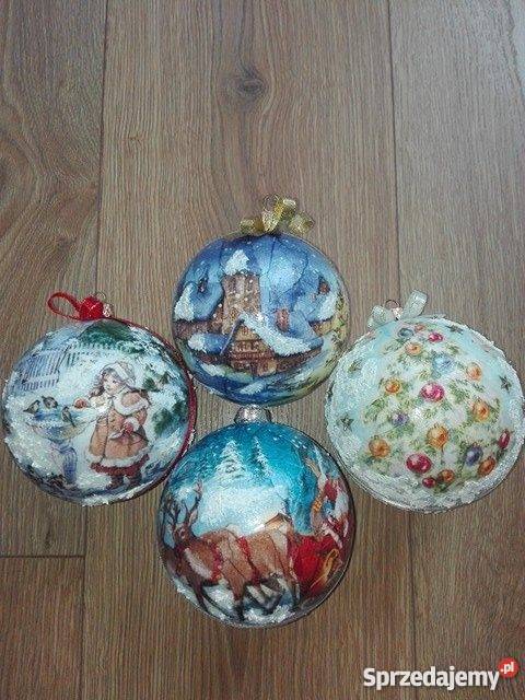 Bombki świąteczne decoupage Wyposażenie wnętrz małopolskie Kraków sprzedam