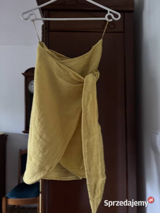 Spódnica XS lniana Massimo Dutti żółta kopertowa Częstochowa sprzedam
