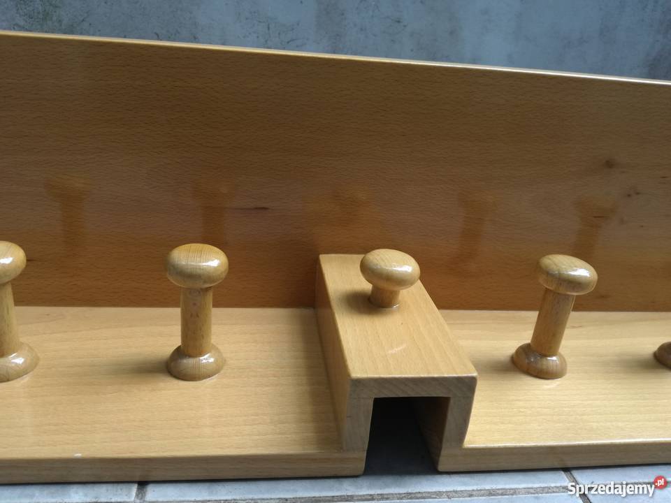 Dwa nietypowe drewniane ręcznie robione wieszaki 15cm Warszawa