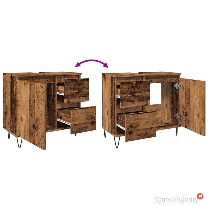 Szafka pod umywalkę stare drewno 65x33x60