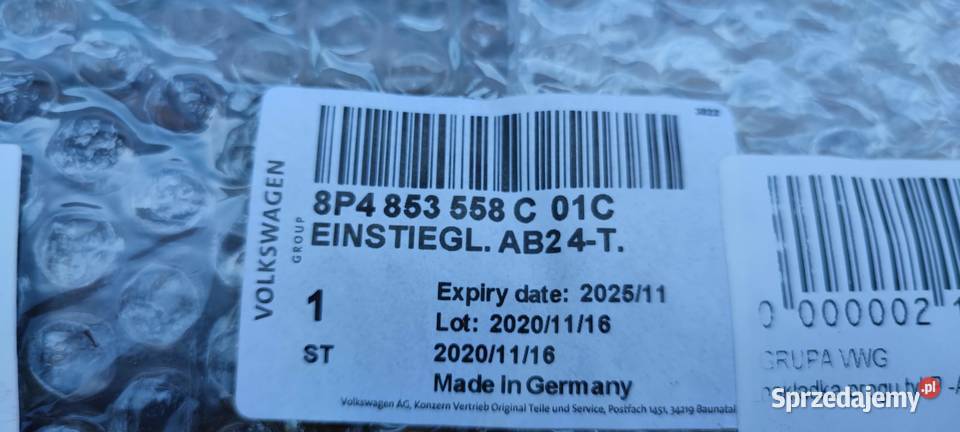 Audi A3 8P Listwa nakładka progu prawy tył 8P4 osobowe sprzedam