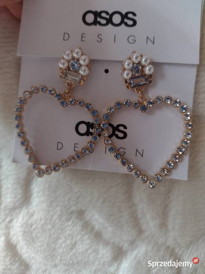 ASOS Bogato zdobione kolczyki ślubne serca perły Kraków