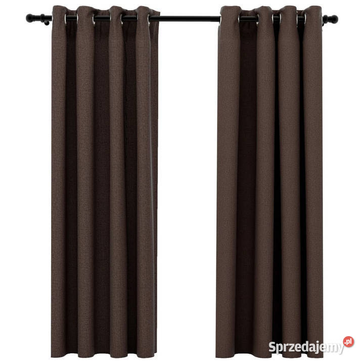Zasłony stylizowane na lniane 2 taupe 140x175 mazowieckie Warszawa sprzedam