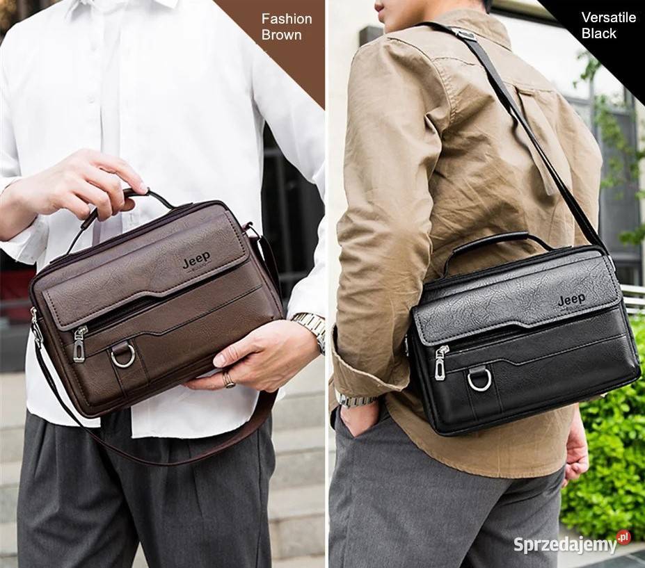Torba męska listonoszka skórzana na ramie Jeep k 28cm śląskie Zawiercie sprzedam