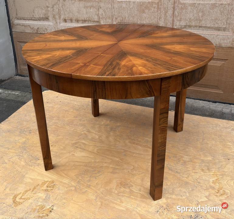 Stół Okrągły Orzech 110 Art Deco Gwiazda Warszawa