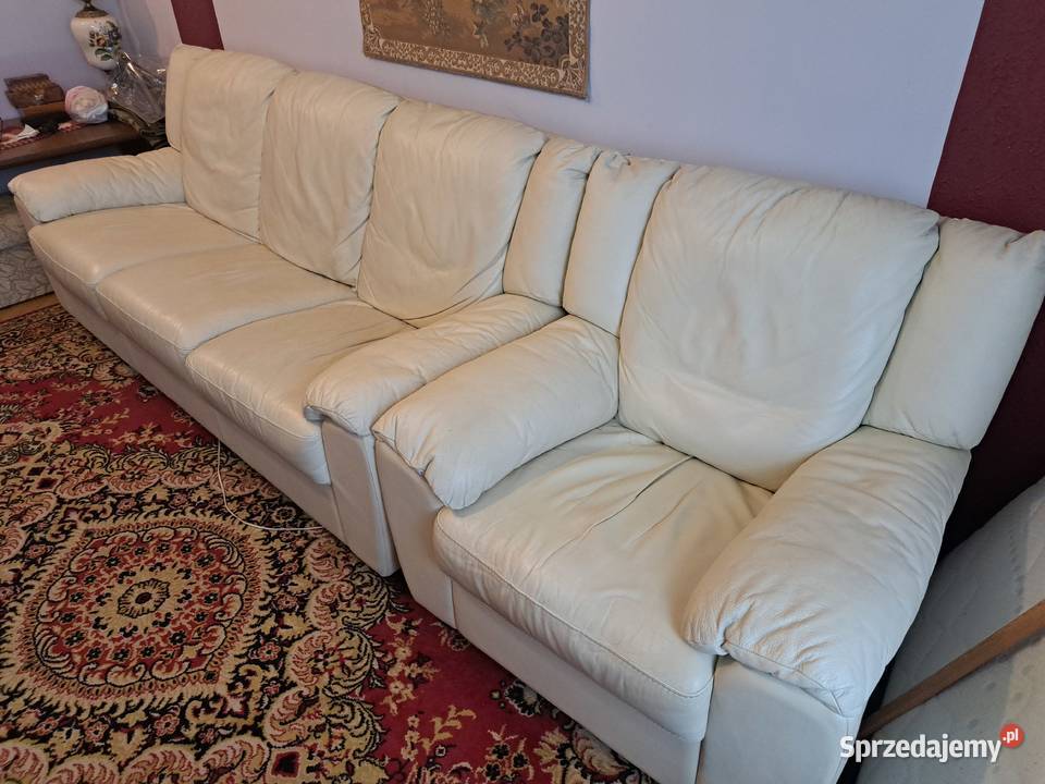 Kanapa i fotel z obiciem skórzanym 200cm Lublin