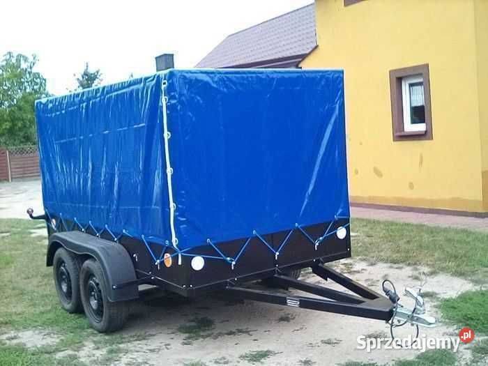 Przyczepka samochodowa dwuosiowa burtowe