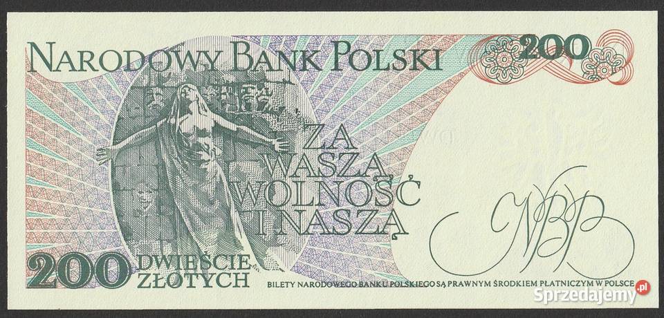 POLSKA 200 ZŁOTYCH 1988 JAROSŁAW DĄBROWSKI STAN Łódź