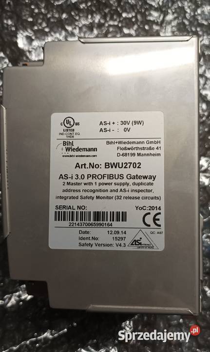 Sterownik PLC BihlWiedemann BWU 2702 Pozostałe Jeszkowice