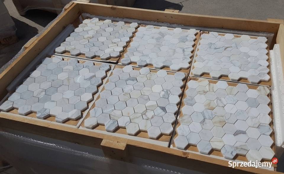 MOZAIKA MARMUROWA PŁYTKI MARMUROWE CALACATTA
