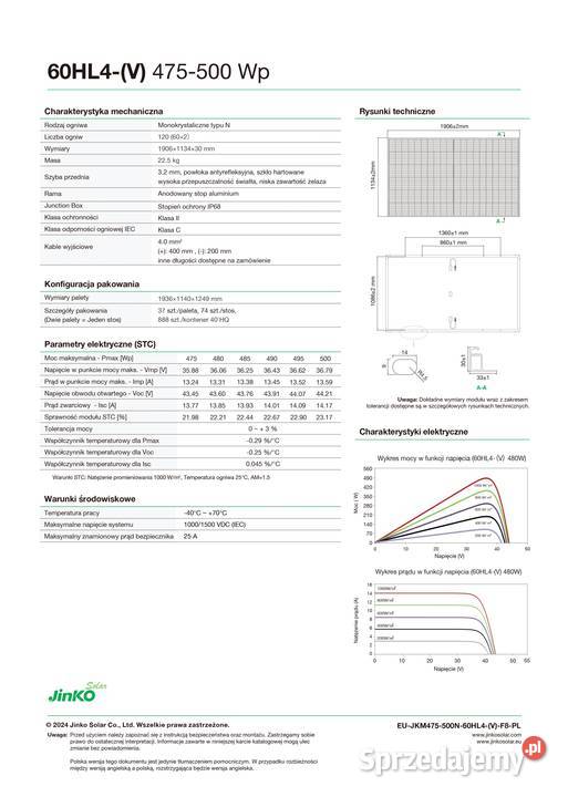 Panele Fotowoltaiczne Jinko 490W Ntype Czarna Lublin