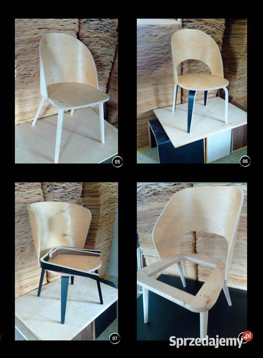 Stelaż do krzesła siedzisko drewniane ze sklejki Kamień