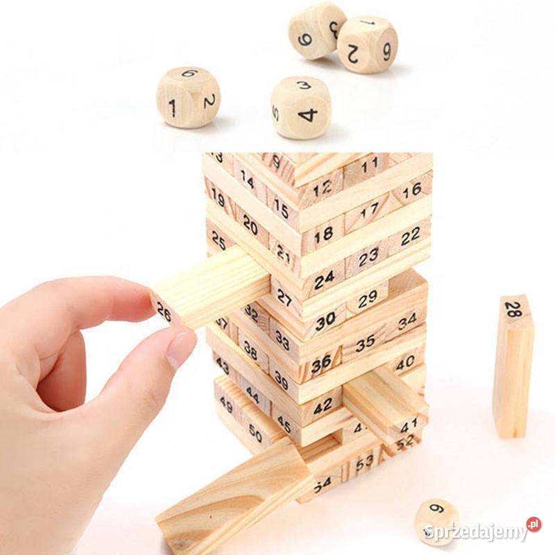 JENGA Drewniana CHWIEJĄCA SIĘ WIEŻA gra