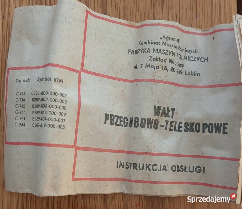 Wałek przegubowoteleskopowy WOM Augustów