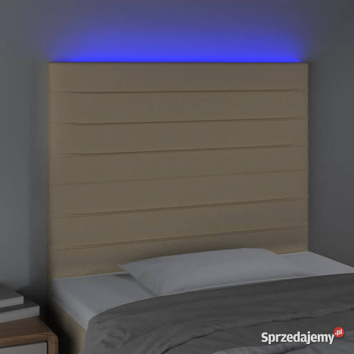 Zagłówek do łóżka z LED kremowy 100x5x118128 Warszawa