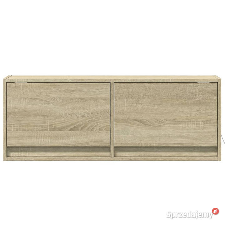 Ścienna szafka TV z LED dąb sonoma 100x31x35