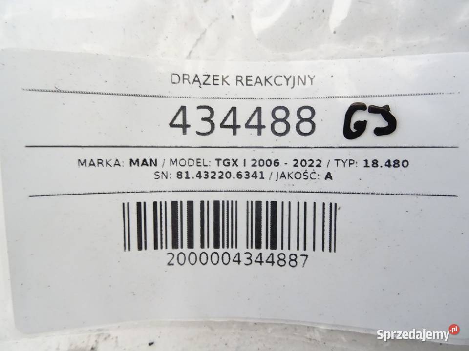 DRĄŻEK REAKCYJNY MAN TGX I 81432206341 18 480 ciężarowe