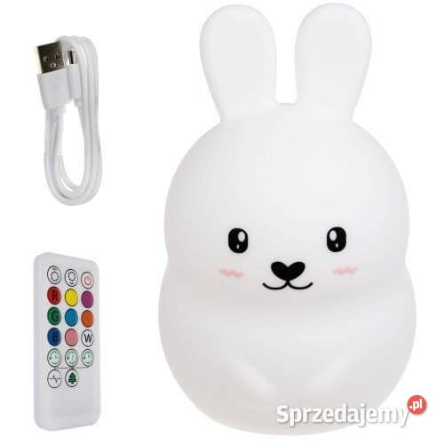 Lampka nocna RGB z pilotem królik Pawłowice