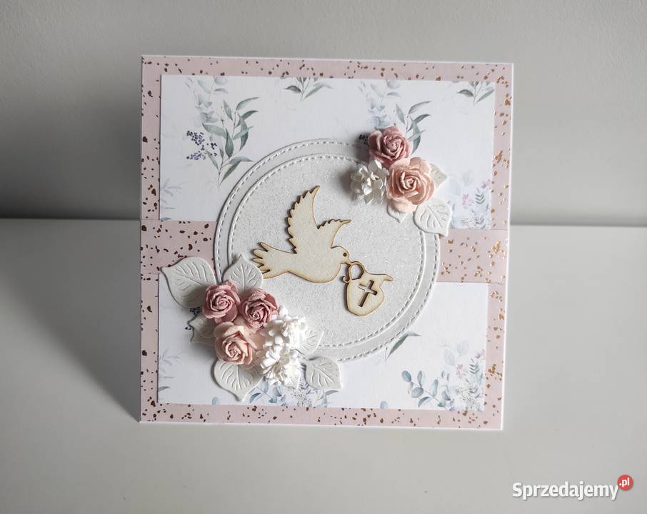 Kartka ręcznie robiona na Chrzest Święty w Łódź