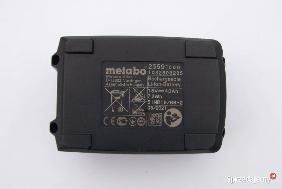 Bateria akumulator METABO 4Ah CAS mazowieckie Karniewo