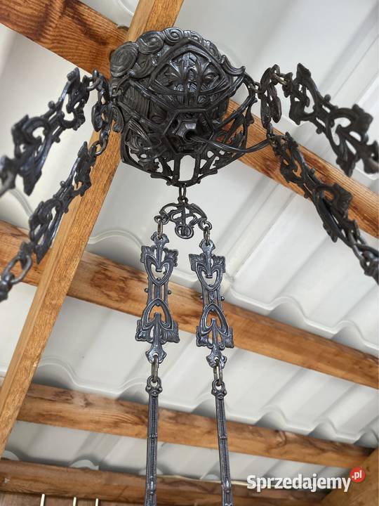 piękna stara duza lampa żyrandol naftowa z Dom i Ogród dolnośląskie Bystrzyca Kłodzka