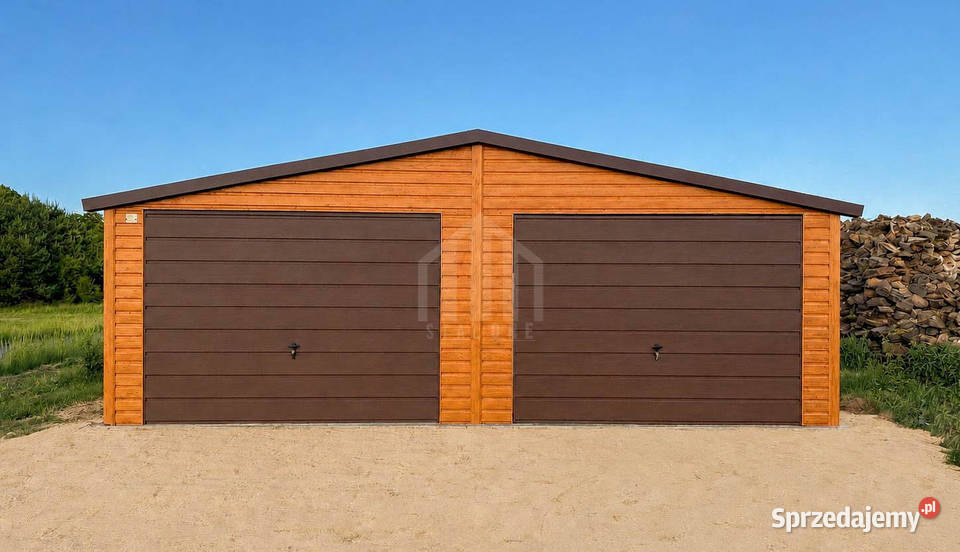 Garaz blaszany 75x6 m 2x brama uchylna dach 45m2 Sprzedaż Kalisz