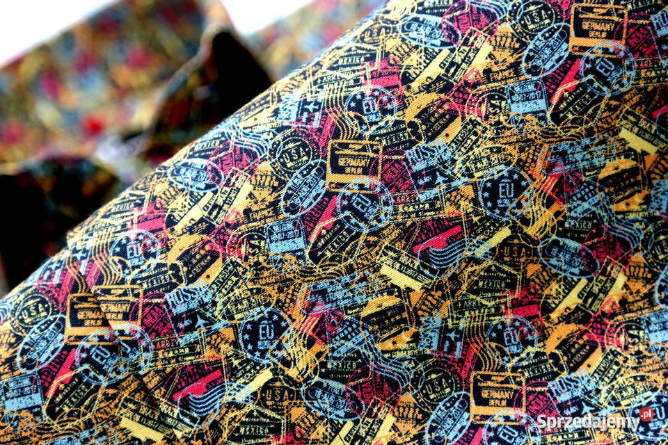 GIOVANNI PERA Koszula męska pieczątki VISA różne