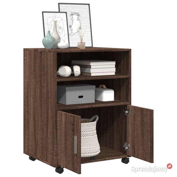 Szafka na kółkach brązowy dąb 60x48x81 WM853170 Warszawa