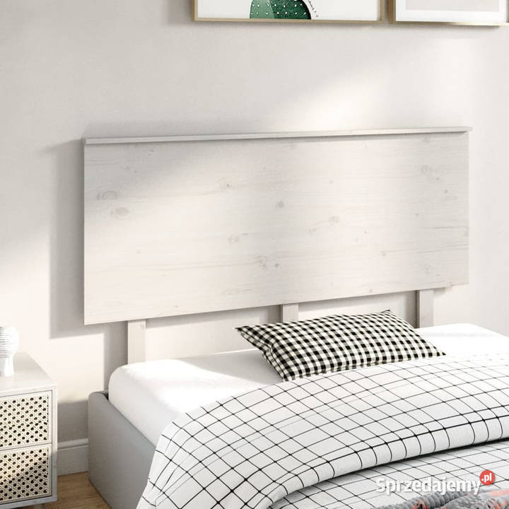 Wezgłowie łóżka białe 144x6x825 lite drewno Warszawa