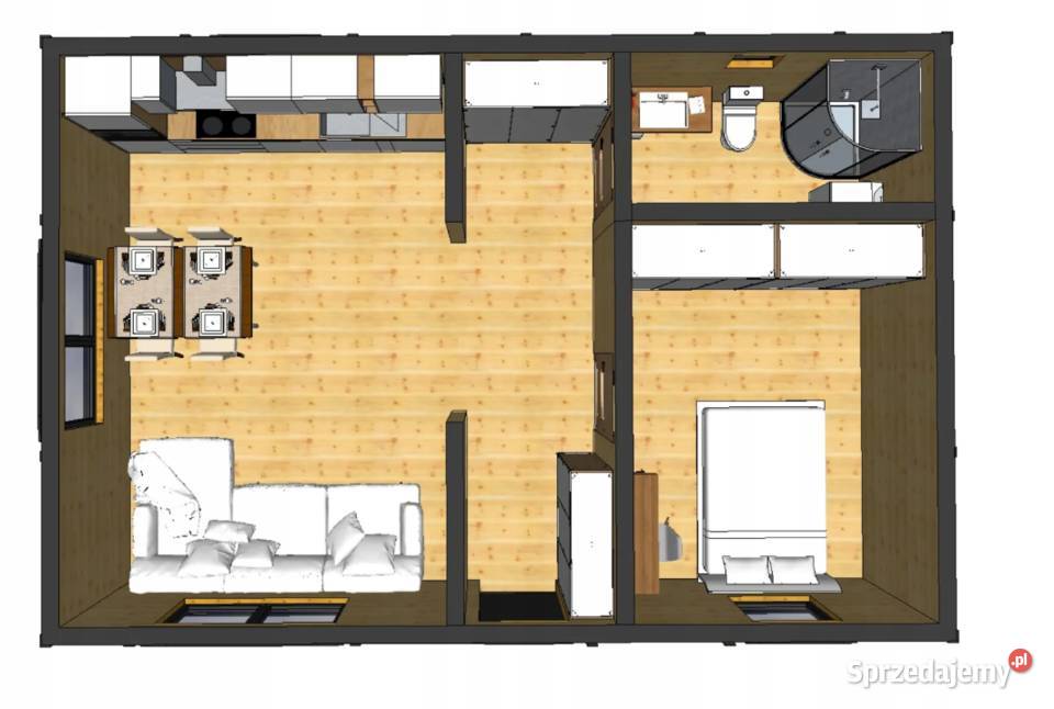 Dom Całoroczny K5 6m x 9m z instalacjami Danków Duży