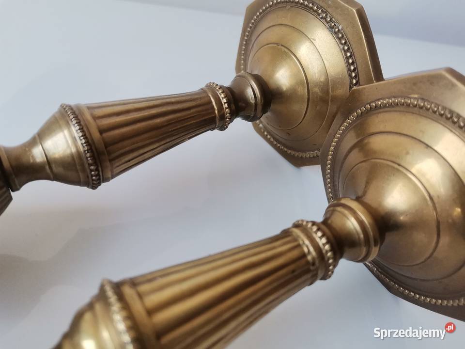 Stare przedwojenne 2 świeczniki stary mosiądz Katowice sprzedam