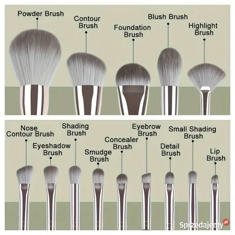 Zestaw Pędzli do Makijażu 14 Częściowy AS Pozostałe Płock