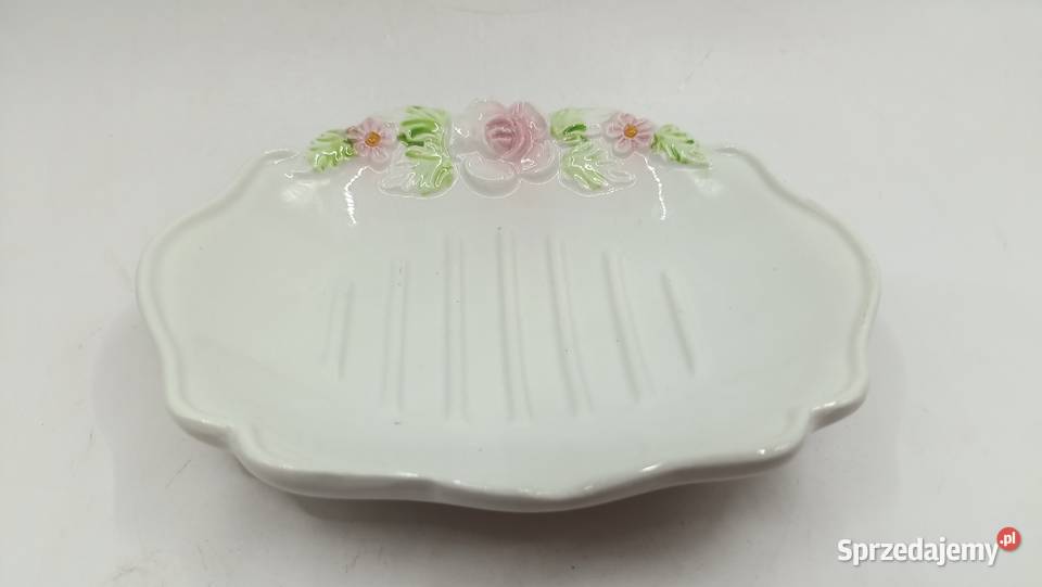 Ceramiczna mydelniczka ITALY z różami sprzedam