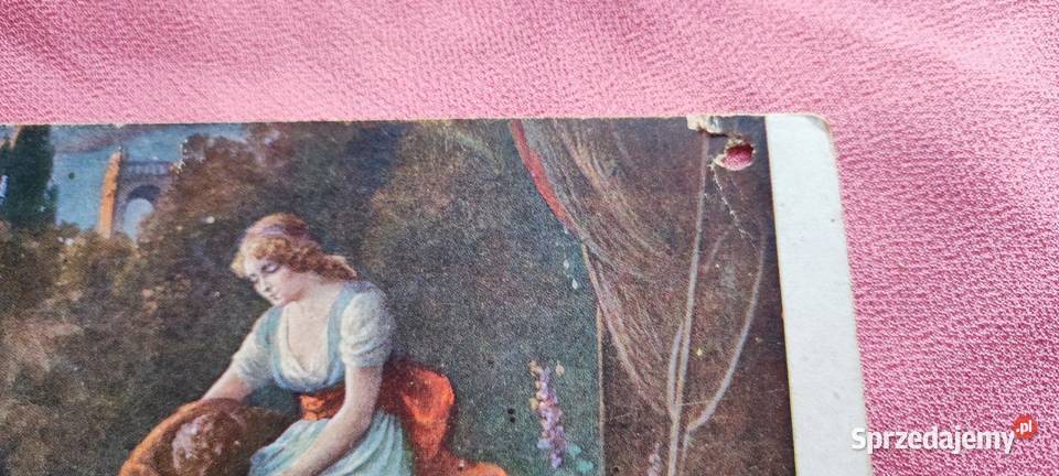 Pocztówka Przebacz scenka dworska 1920r dolnośląskie Wrocław